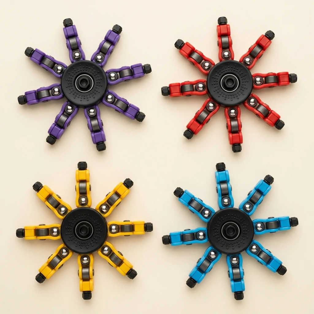 Zibblo Transformer Fidget Spinners 4-Pack — Sensory Stress Toy for Kids