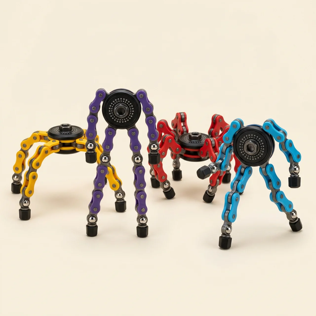 Zibblo Transformer Fidget Spinners 4-Pack — Sensory Stress Toy for Kids