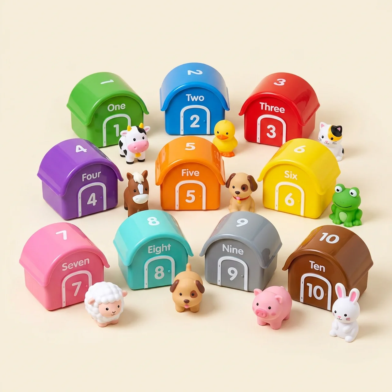 Zibblo Montessori Farm Animal Set 20-Piece — Educational Sorting Toy for Kids