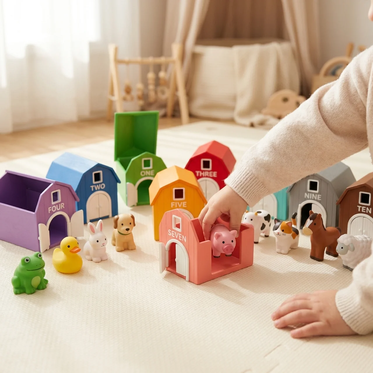 Zibblo Montessori Farm Animal Set 20-Piece — Educational Sorting Toy for Kids