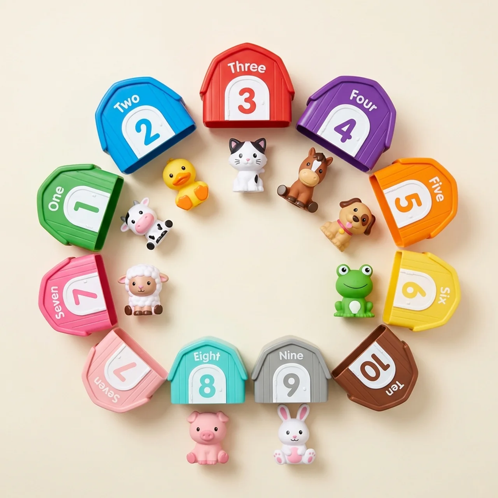 Zibblo Montessori Farm Animal Set 20-Piece — Educational Sorting Toy for Kids