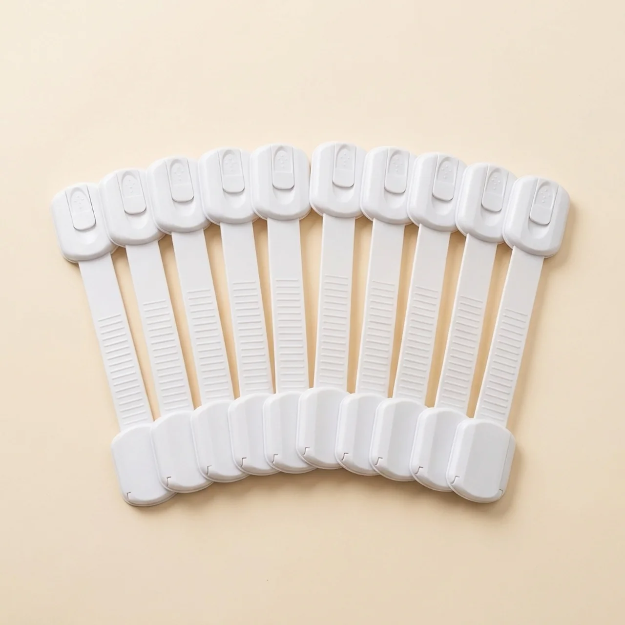 Zibblo Baby Safety Locks 10-Pack — Adhesive Cabinet & Drawer Locks, No Drill