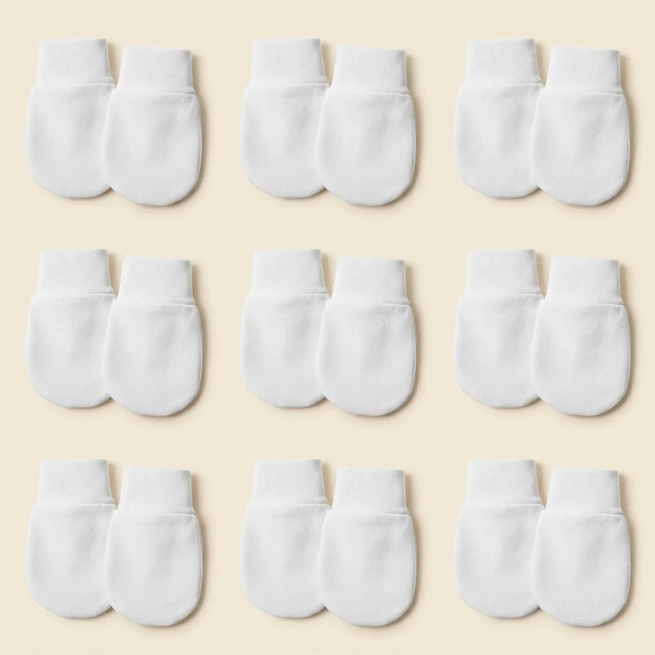 Zibblo No-Scratch Baby Mittens 6-Pack — Soft Cotton Mittens for Newborns