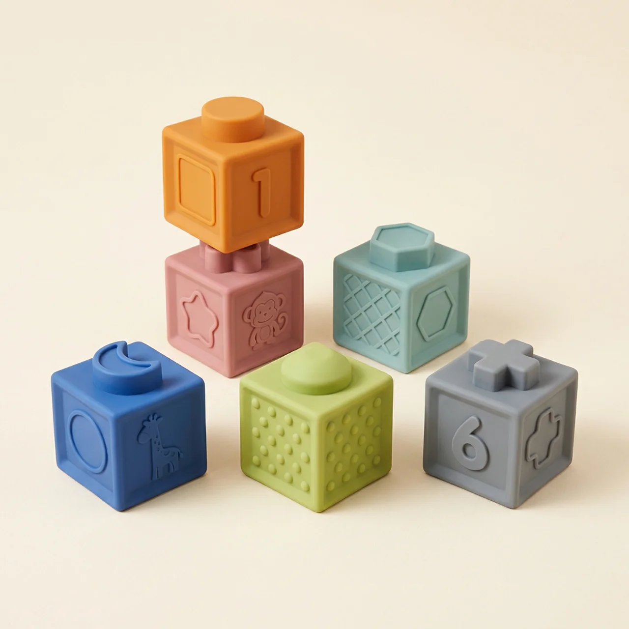 Zibblo Soft Building Blocks — Sensory Stacking Toy for Babies 6-12 Months