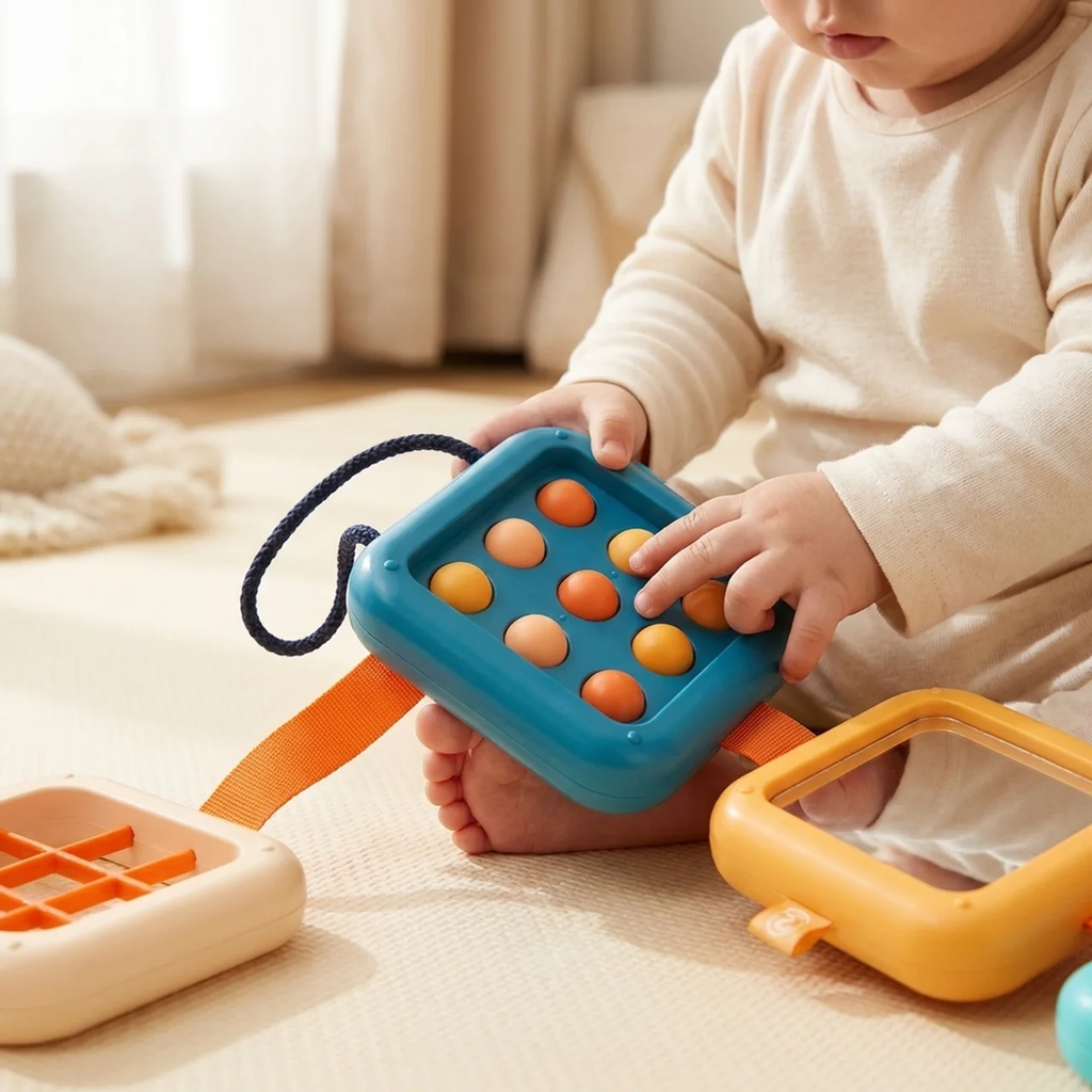 Zibblo 7-in-1 Montessori Activity Cube — Sensory Busy Toy for Toddlers