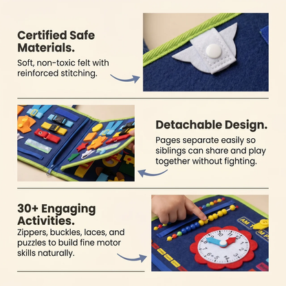 Zibblo Montessori Busy Board — Sensory & Fine Motor Learning Toy for Toddlers
